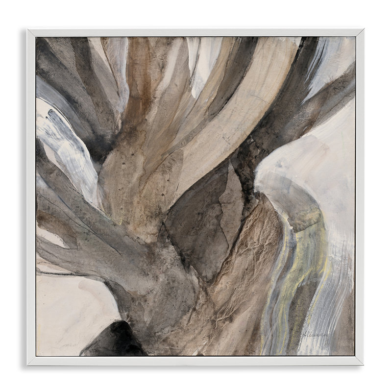 Art abstrait giclée par Albena Hristova, H 17 po x l 17 po, Giclée encadrée blanc bord de mer
