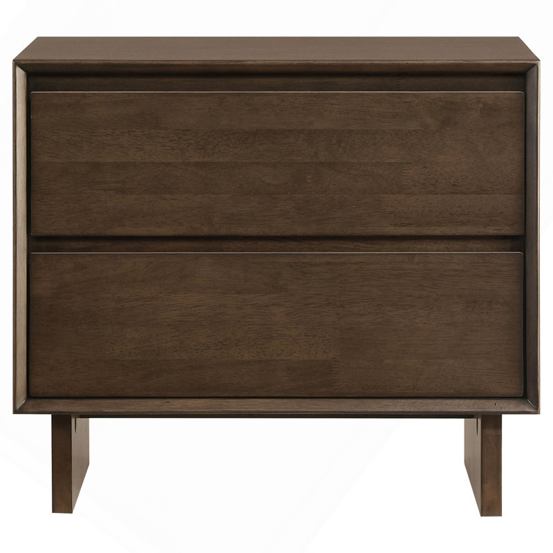 Hemlock Warm Brown 2-Drawer Nightstand Bedside Table