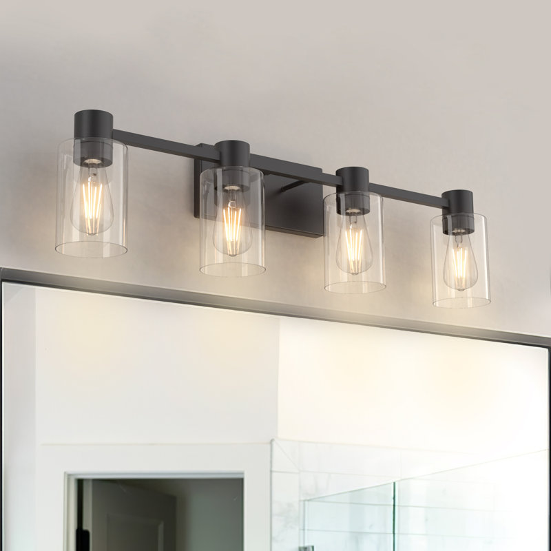 Chalise Vanity Light, Matte Black, 4 Lights