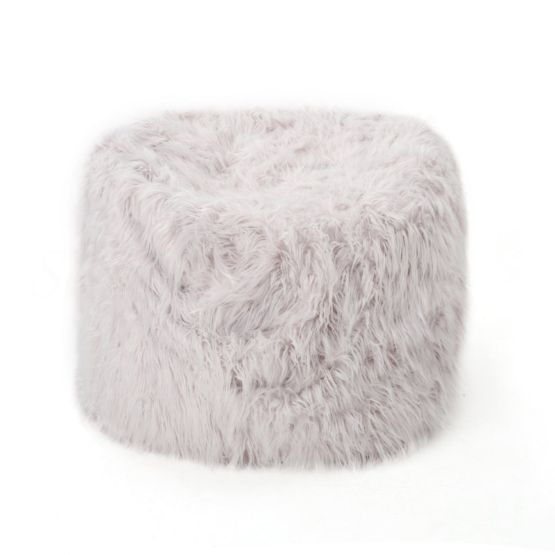 Pouf rond en fausse fourrure 5 pieds