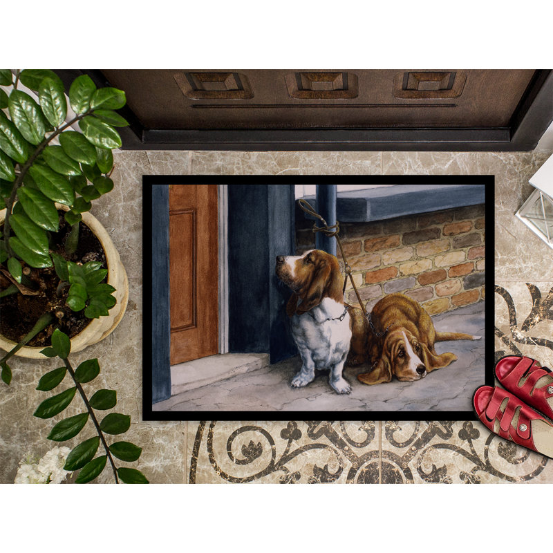 Paillasson d’extérieur antidérapant Basset Hound, Rectangle 2 pi x 3 pi