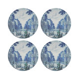 Dimanche A Paris Sunrise Vegan Leather Round Coasters