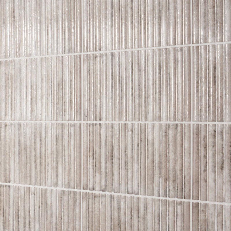 Curve Fluted 6X12 3D Glossy Ceramic Tile, Gray