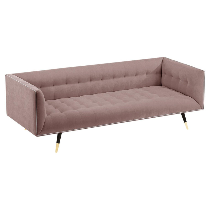 Dust Sofa, 28" H x 86" W x 35" D, Black/Polished Brass, Barcelona Lotus 