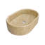 Lavabo vasque de salle de bain en marbre naturel doré jaune et beige, finition polie | Idée de cadeau-122563873