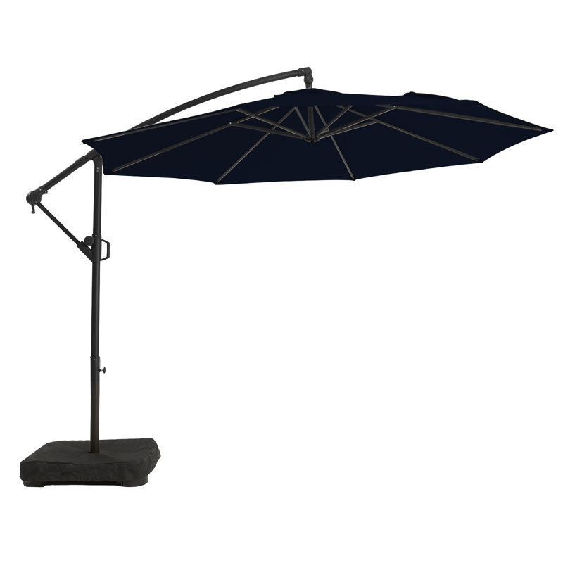 10' Octagon Cantilever Umbrella with Weighted Base, Navy