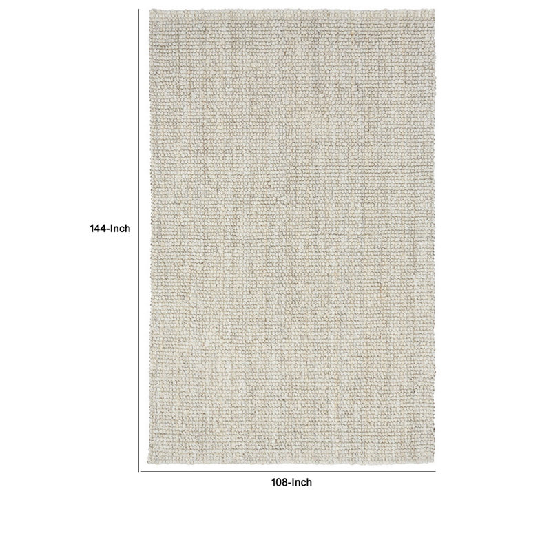 Chunky Area Rug in Ivory, Rectangle 9' x 12'