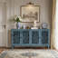 Buffet antique 60 "avec sculptures florales avec pieds en bois massif et poignées en laiton antique et tablettes réglables-62172447