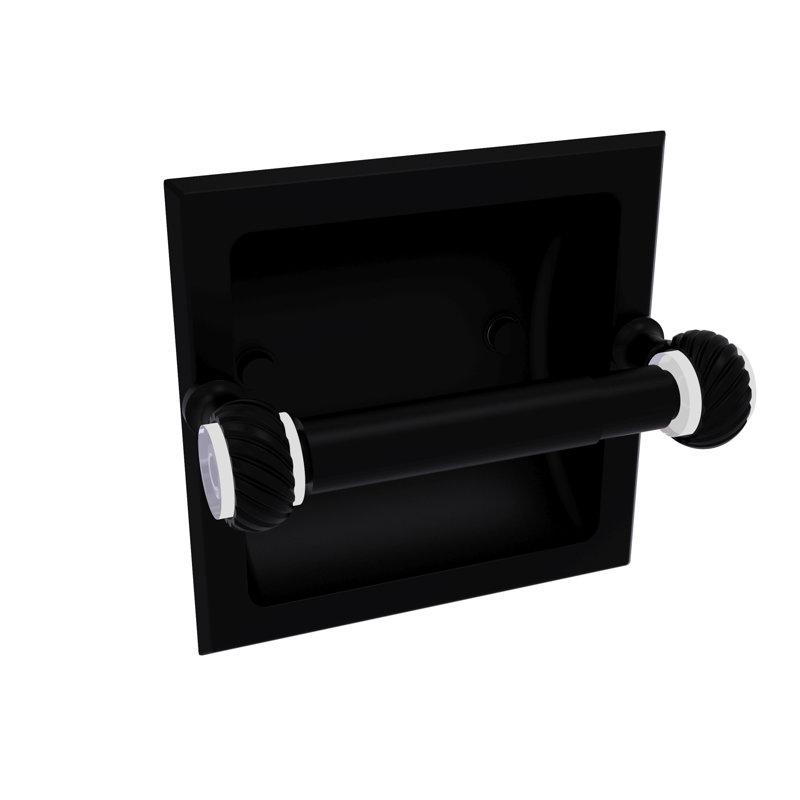 Porte-papier hygiénique encastré Jarrell Twisted accents, Noir mat