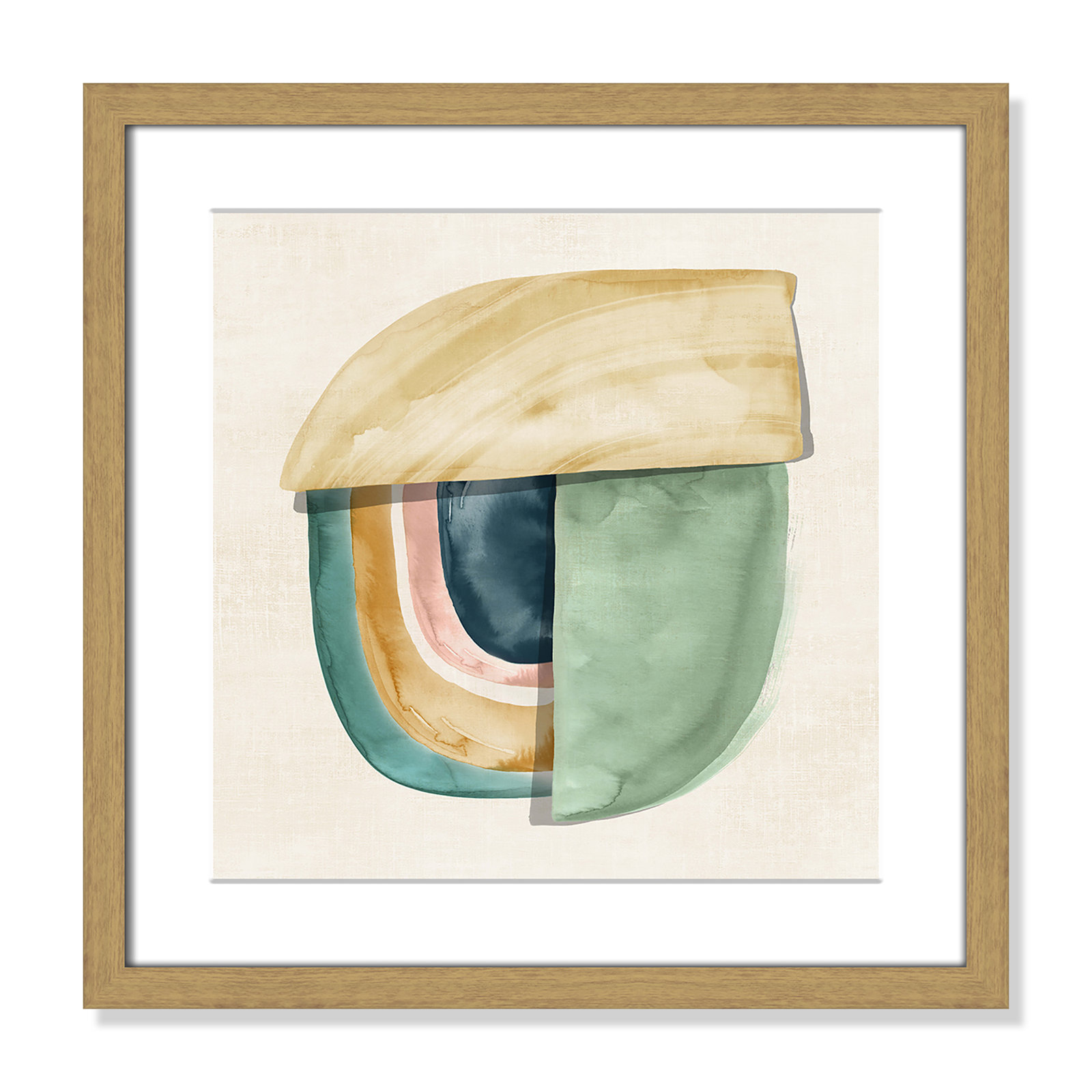 Shape Form II by Emma Peal - Picture Frame Print, 18.25" H x 18.25" W x 0.75" D, Natural Wood Grain