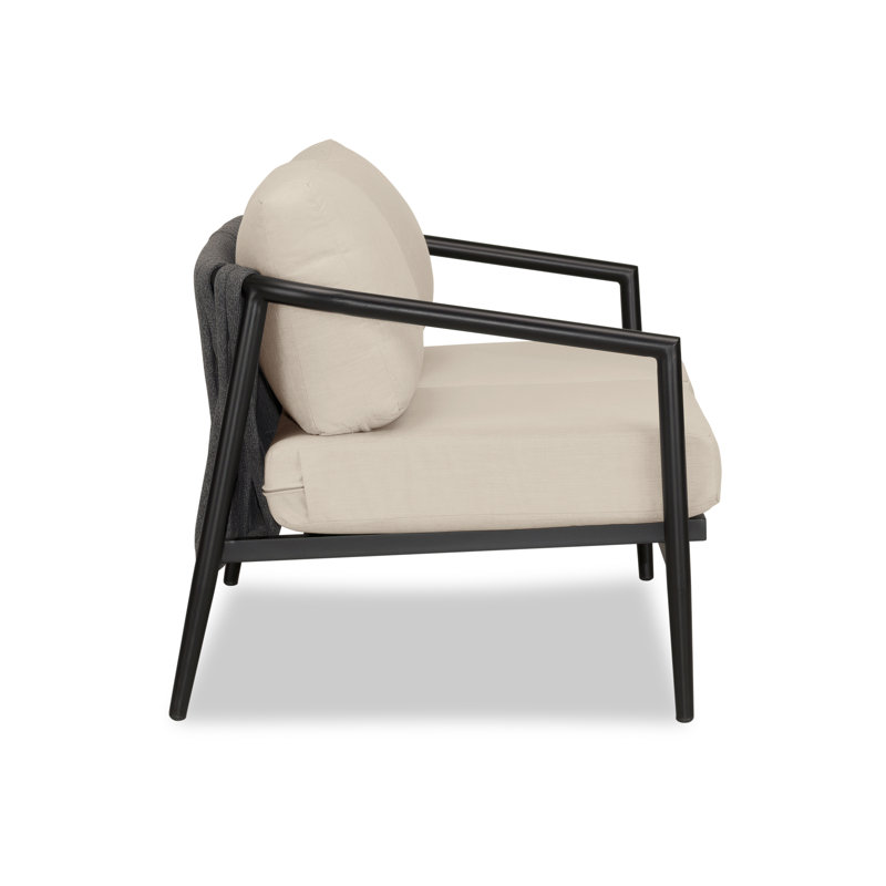 Olio Outdoor 2 - Seat Loveseat, Black, Canvas Natural Sunbrella® Canvas