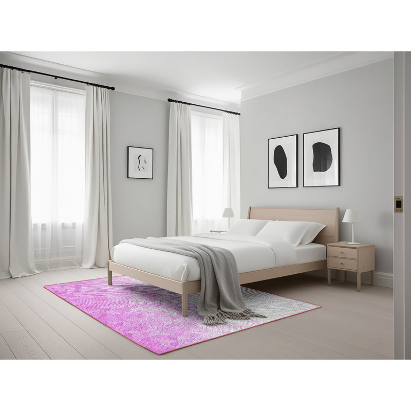 Tapis de zone mauve à motifs, Rectangle 5 pi x 7 pi