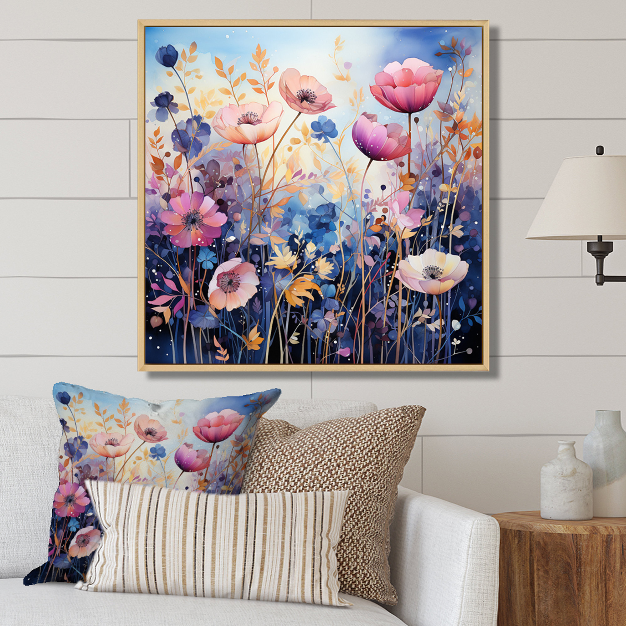 Winston Porter Purple Dreamy Florals VII On Canvas Print | Wayfair