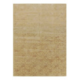 Rug & Kilim’S Chinese Art Deco Style Rug In Gold With Beige-Brown Floral Pattern