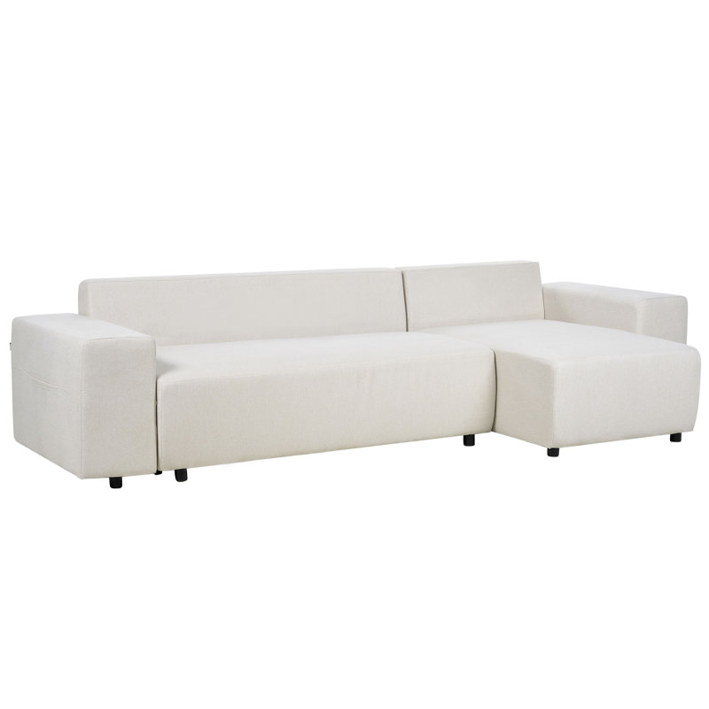 Avrian 3 Seater Sofa Bed, White, Left Hand Facing
