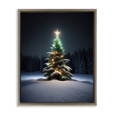 «Clear Night Snowy Tree», estampe numérique par Alina Georgescu