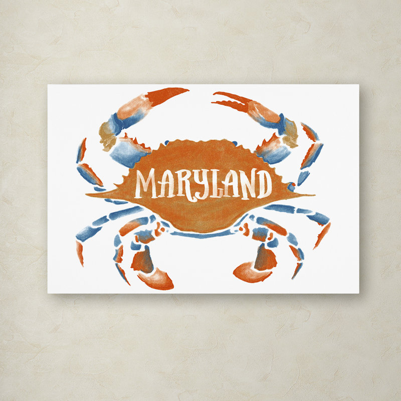 Kadey 'Crab' Graphic Art Print on Canvas, 12" H x 19" W x 2" D