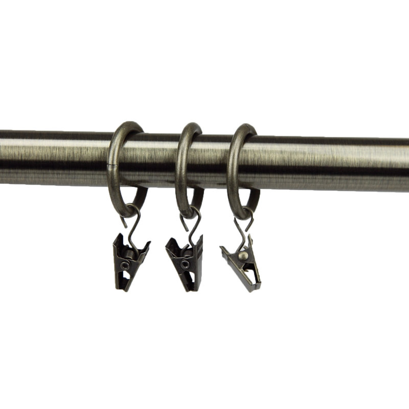 Steel Curtain Rings, 1.38" Diameter, Antique Brass