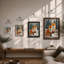 Foxes in Winter Boho - Framed Print-1398829147-1398829151