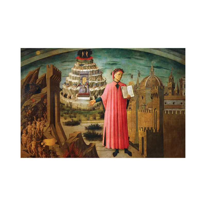 «Divine Comedy» par Domenico Di Michelino, reproduction d'art sur toile tendue, H 18 po x l 26 po x P 1,5 po