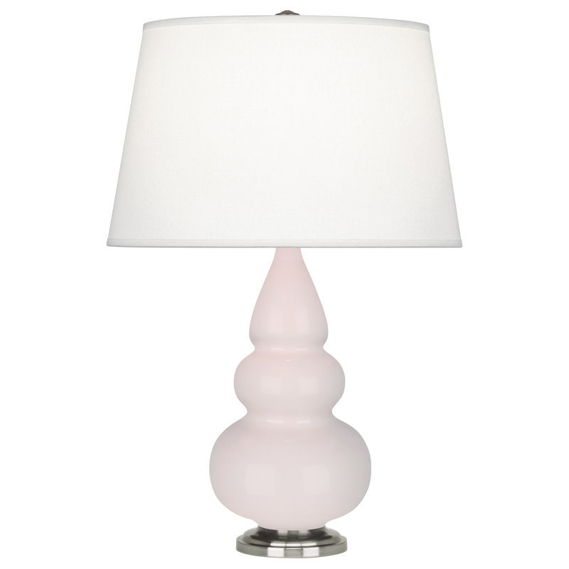 Small Triple Gourd 24.5" Table Lamp, Rose Water, Antique Silver