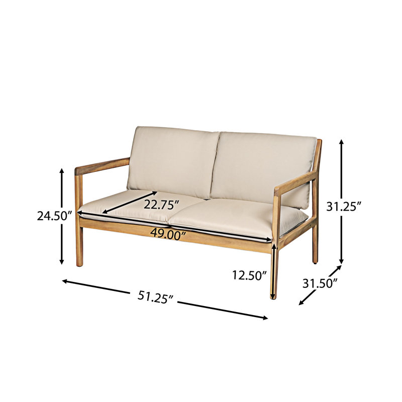 Causeuse d'extérieur en bois avec table basse