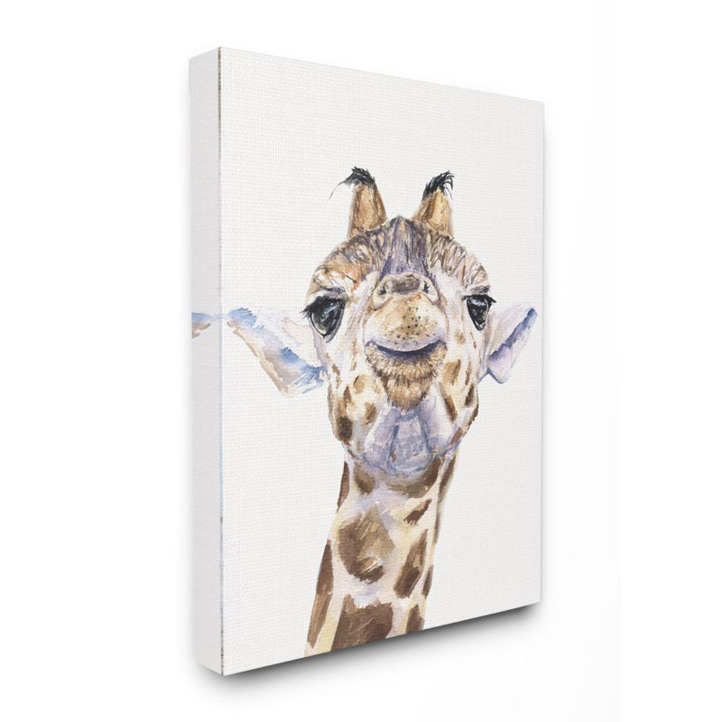 Grande tête de girafe Beckey, Toile tendue, H 20 po x l 16 po x P 1,5 po
