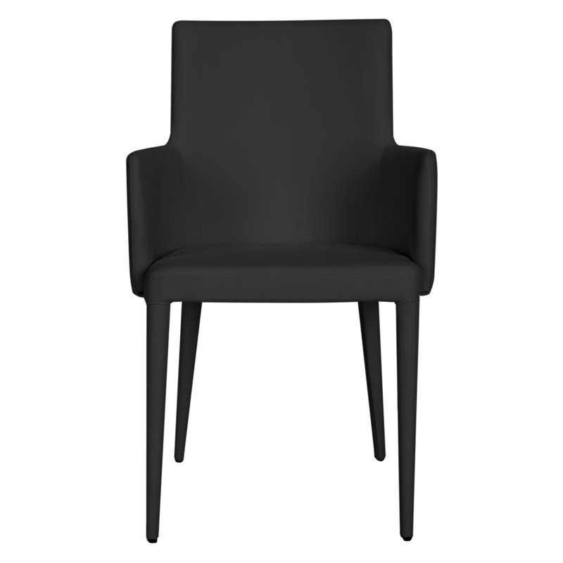 Fauteuil de 24 po de large Tjust, Brun, Similicuir noir