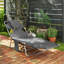 Outsunny Foldable Sun Loungers Beach Chaise Lounge Dark Grey