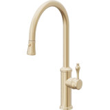 Davoli Pull-Down Kitchen Faucet with Button Sprayer - High Arc Spout