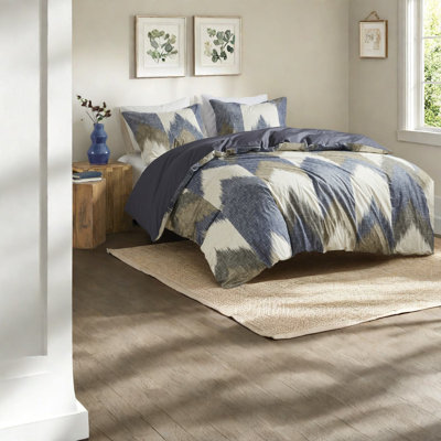 Premium Cotton Bedding Sets, Modern Ikat Design, Bedroom Elegance