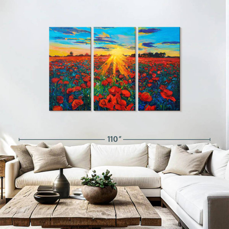 Alvord Poppy Field Golden Hour, H 48 po x l 74 po