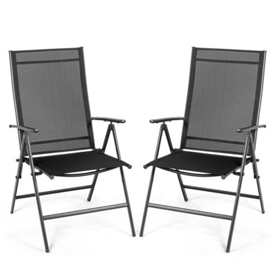 Set Of 2 Adjustable Portable Patio Folding Dining Chair Recliners