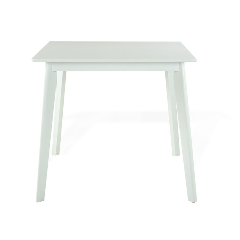White Solid Wood Square Dining Table