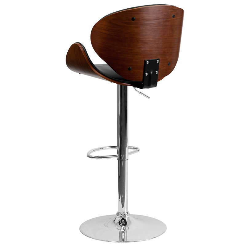 Tabouret de bar pivotant à hauteur ajustable Crotty, Noyer