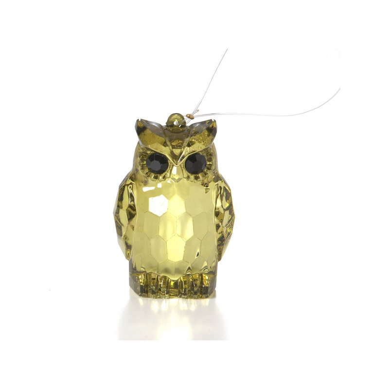 Figurine suspendue hibou acrylique, H 2,5 po x l 2,5 po x P 3,5 po, Vert