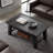 Solid Wood 3-Piece Living Room Coffee Table & End Table Set, Black