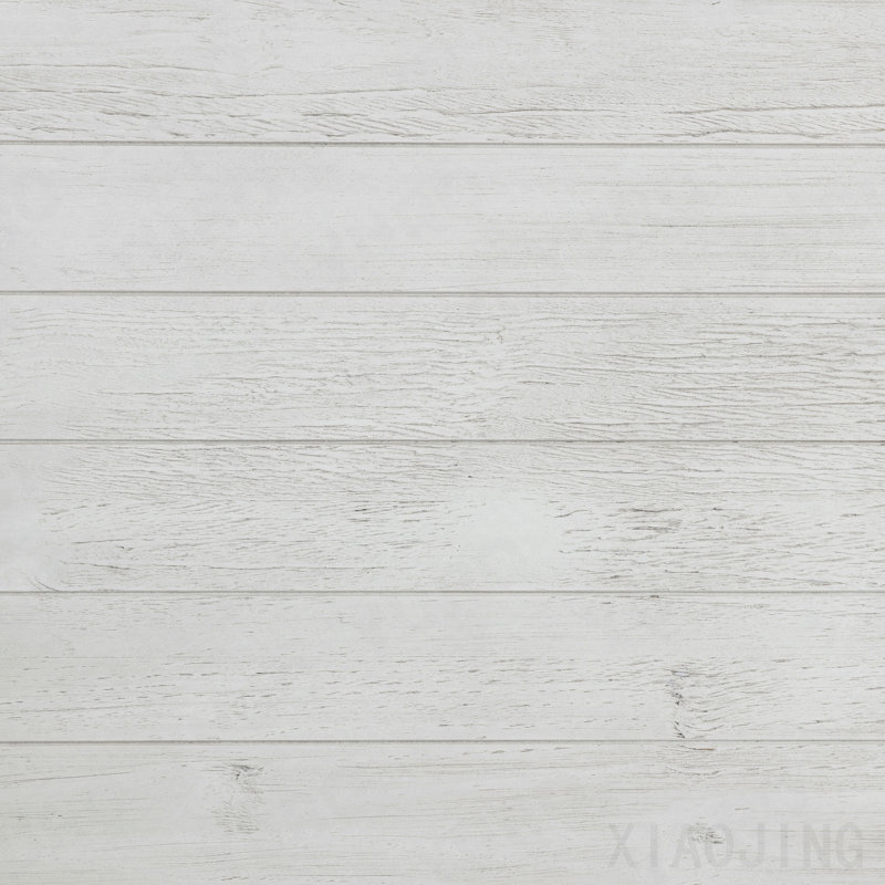Distressed White Wood End Table With Shelf