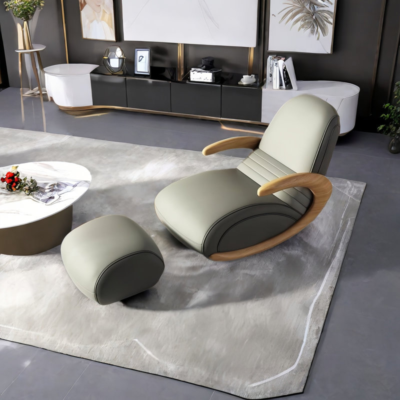 Solid Wood Rocking Chair, Grey
