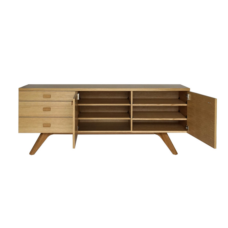 Cross 74.02'' W Solid Wood Sideboard, Natural