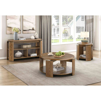 Stylish Living Room Coffee Table Set 3pc Coffee Table Sofa Table End Table with Bottom Shelves Furniture Occasional Table Set