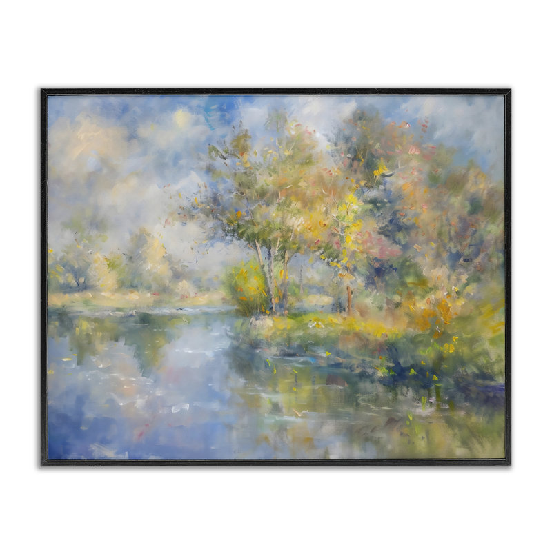 «Colors By The Water», estampe numérique, design by Creative Studio, H 11 po x l 14 po, Giclée encadrée noir minuit