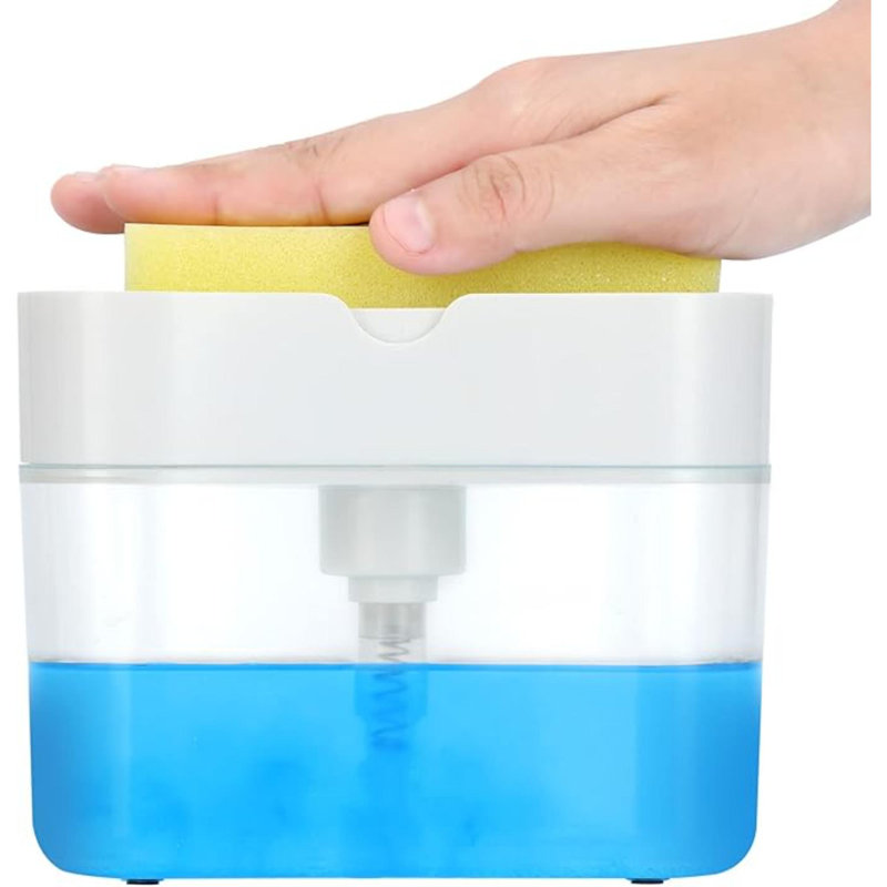 Premium Quality Dish Soap Dispenser - Countertop Kitchen, Sink Dish Washing Soap Dispenser 13 Ounces (Sponge Include
