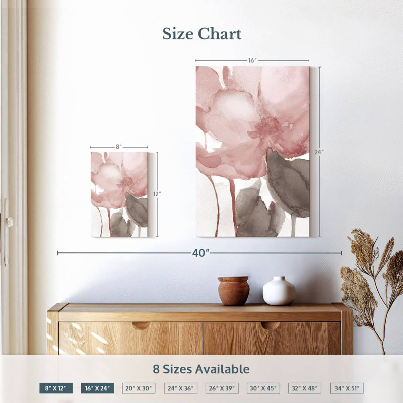 Avery Blush Bloom II, H 24 po x l 16 po