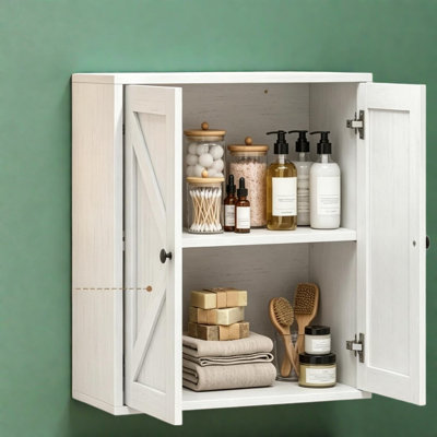 Armoires à pharmacie avec rangement, armoire murale réglable en MDF de style champêtre pour la maison