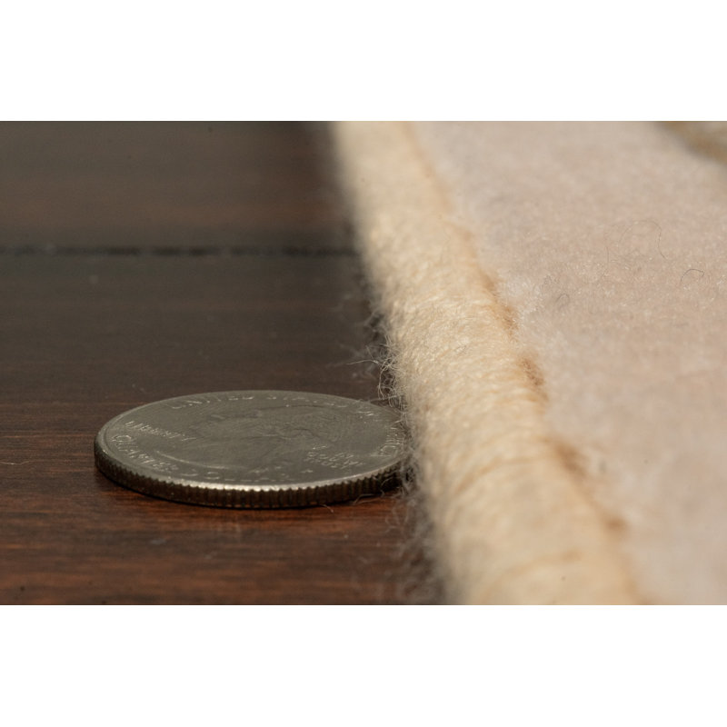 Tapis de surface ivoire en laine brillante Hermione, Rectangle 2 pi 9 po x 11 pi 6 po
