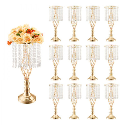 12 grands pots de fleurs en cristal 49 cm / 19,3 po pour décoration de fête