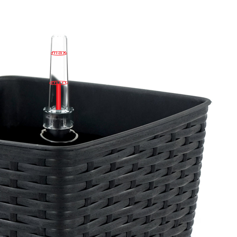 Paquet de 2 pots à fleurs Derince - Osier tissé à la main - Carré fin, H 12,6 po x l 12,6 po x P 12,6 po, Espresso