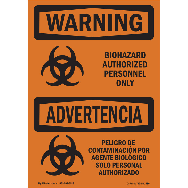 Enseigne biologique bible Biohazard, H 18 po x l 12 po x P 0,1 po