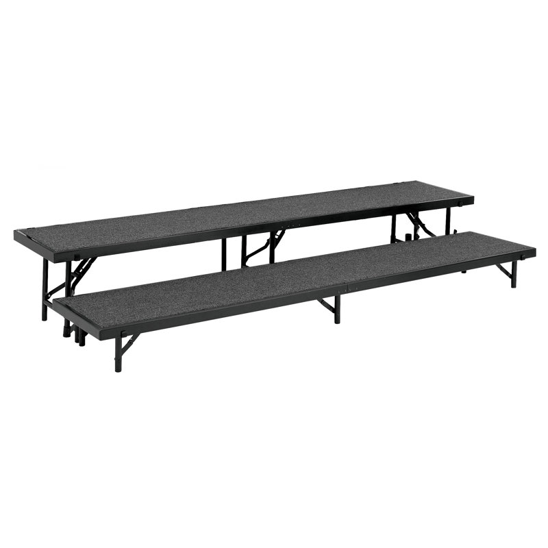 Ensemble de rehausse chorale droite en tapis, H 16 po x l 36 po x P 66 po, Gris